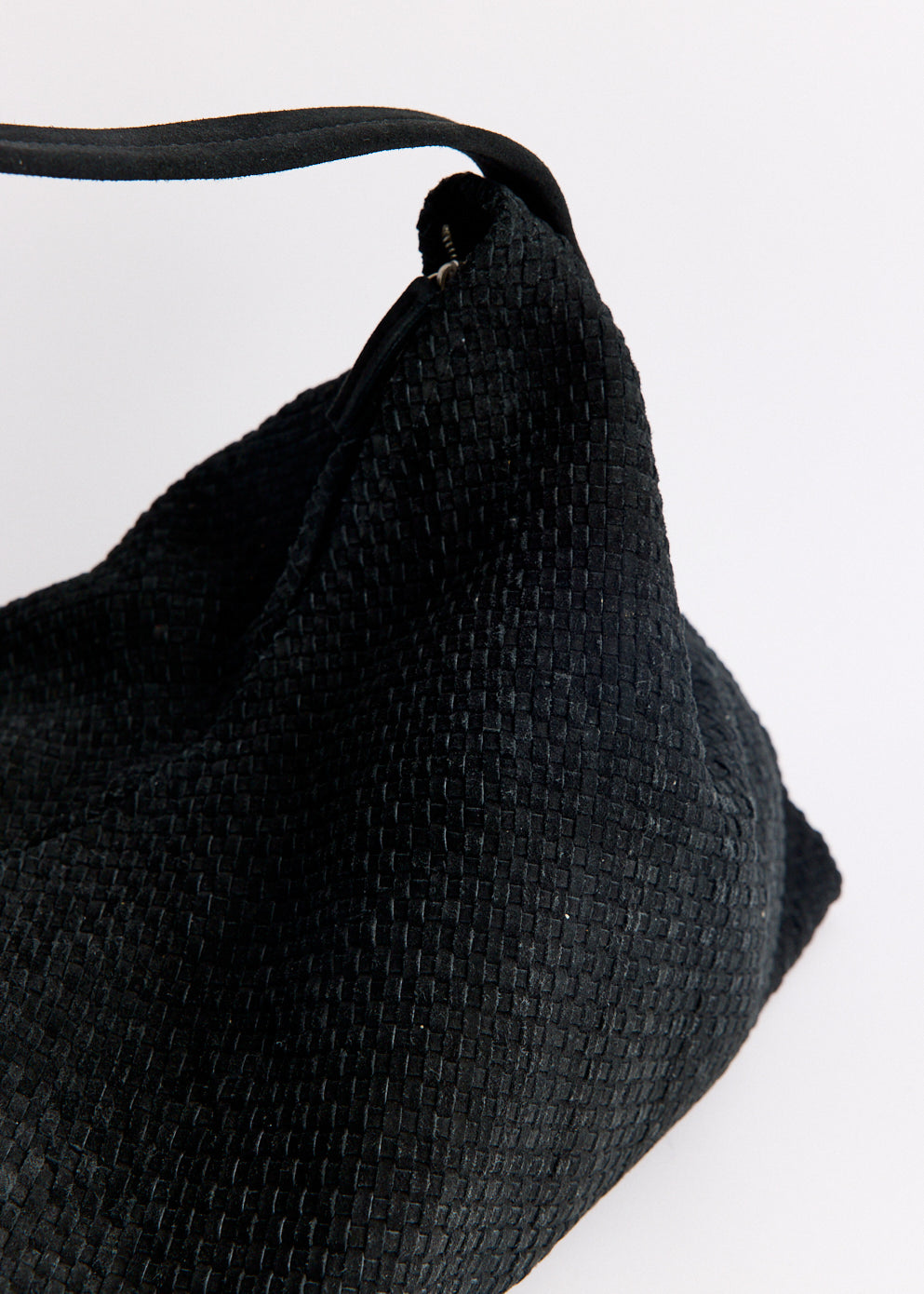 Suede Woven Hobo Bag