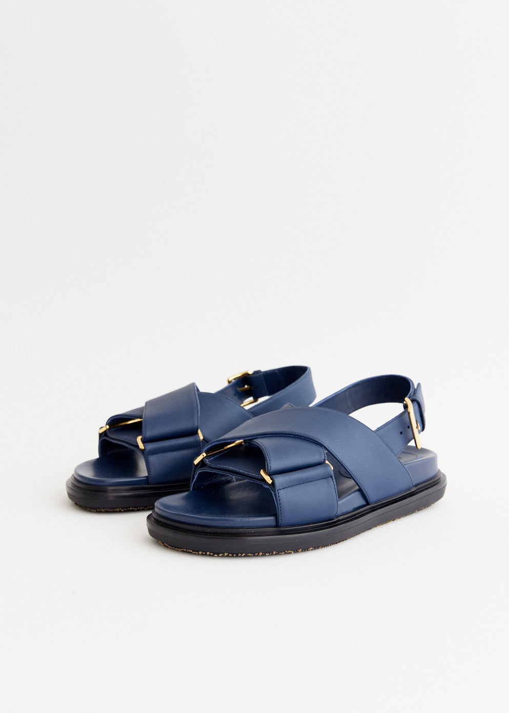 ★MARNI★ Perthbet Criss Cross Sandals Lily White FBMS015701 Marni Fussbett Criss Cross Sandal in Silk White Curated at