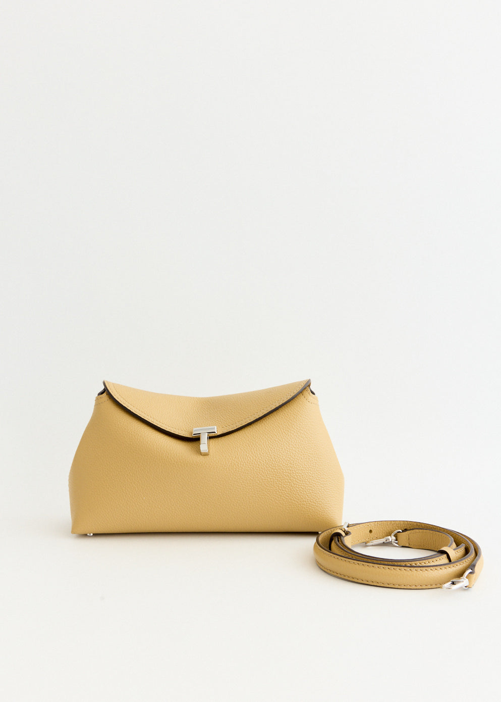 T-Lock Grained-Leather Clutch