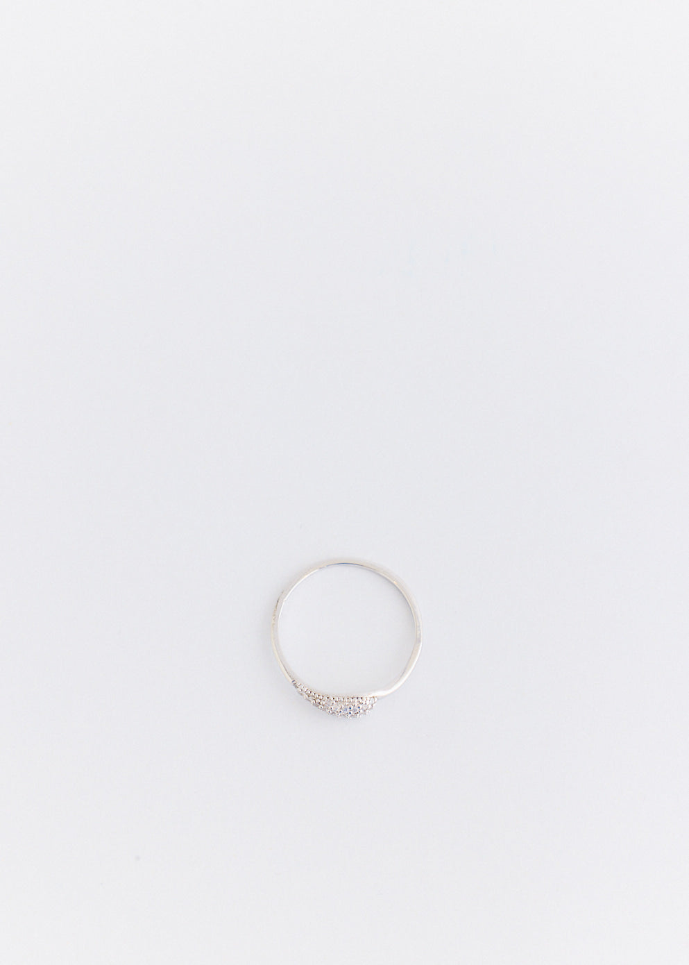 Silver Crystal Teardrop Ring