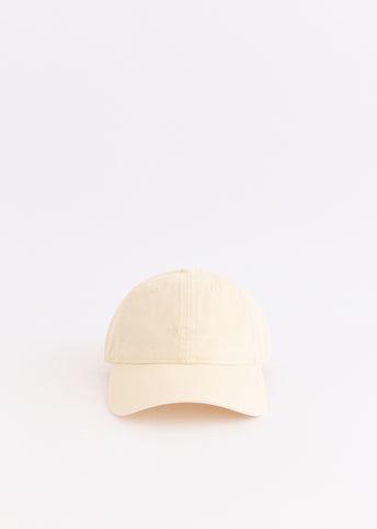 Leather-Trim Cotton Cap