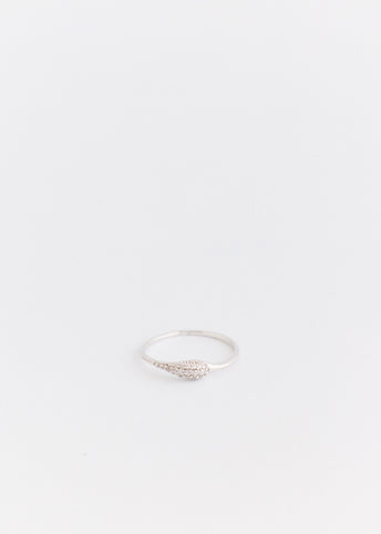 Silver Crystal Teardrop Ring