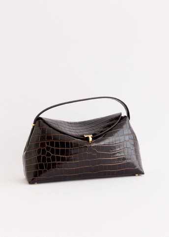 T-Lock Croco-embossed Top Handle Bag