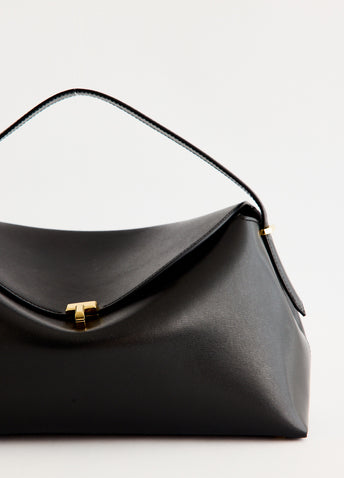 T-Lock Leather Top Handle Bag