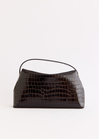 T-Lock Croco-embossed Top Handle Bag