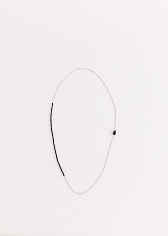 Natural Black Agate Beaded Sweater Chain
