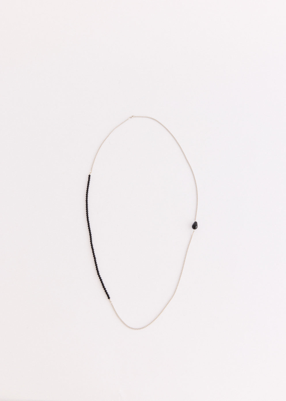 Natural Black Agate Beaded Sweater Chain