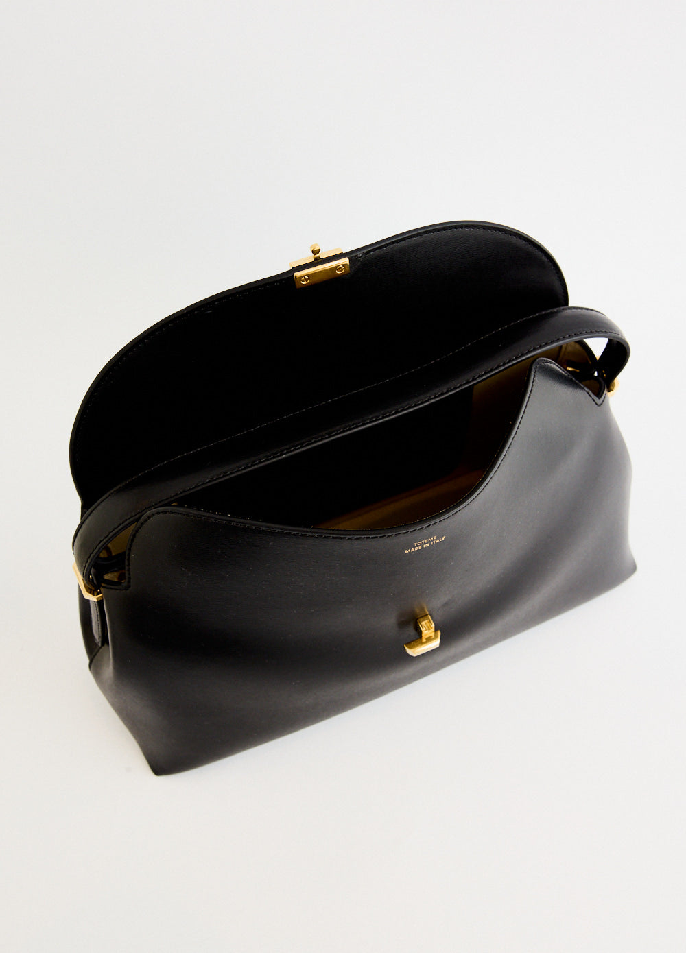 T-Lock Leather Top Handle Bag