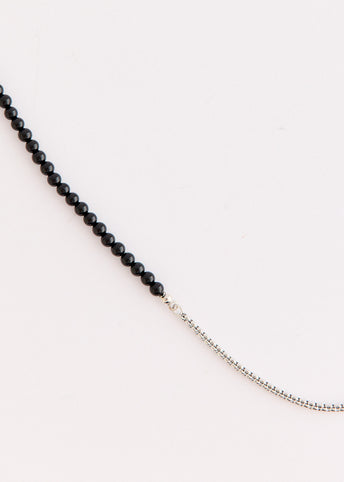 Natural Black Agate Beaded Sweater Chain