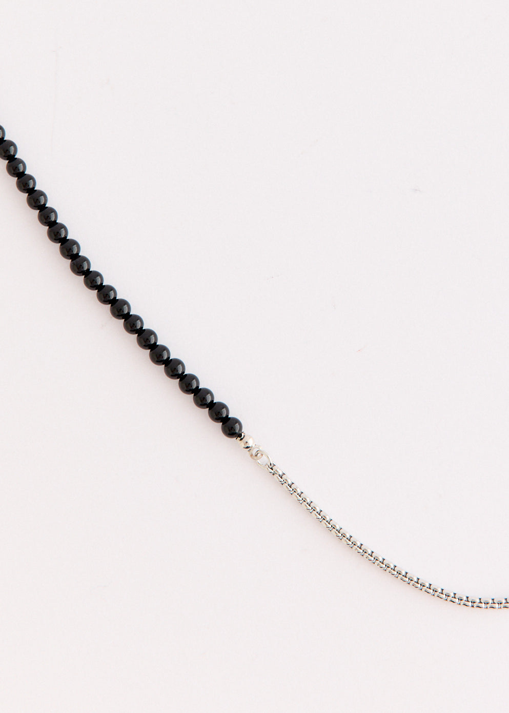 Natural Black Agate Beaded Sweater Chain