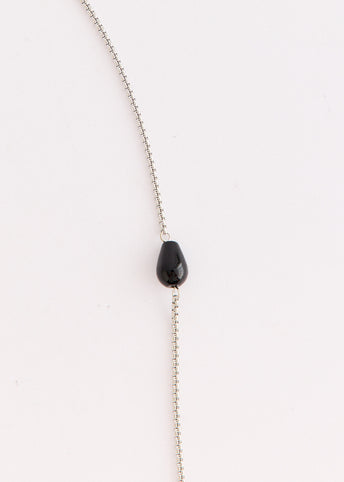 Natural Black Agate Beaded Sweater Chain