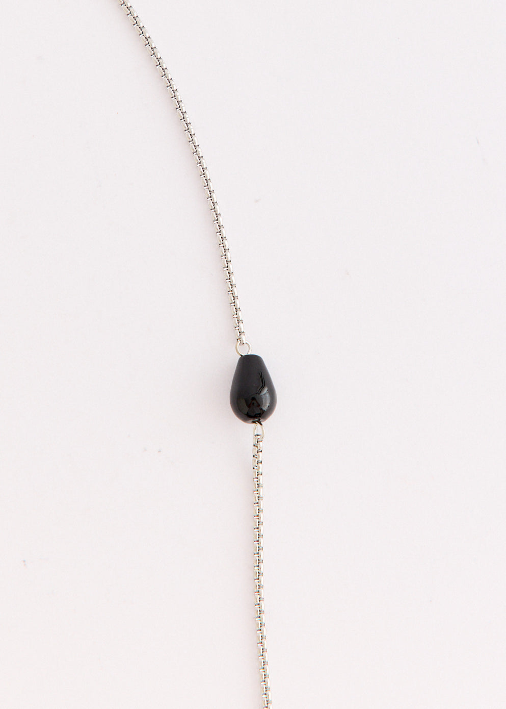 Natural Black Agate Beaded Sweater Chain