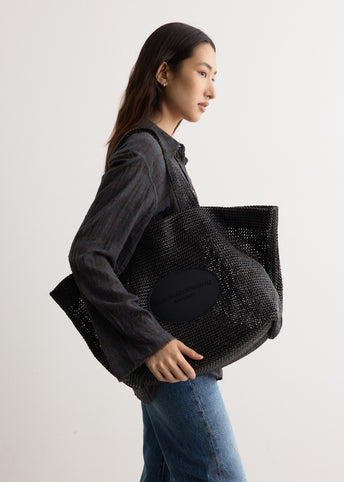 ALEXANDER WANG Punch トートバッグ XL Punch XL Tote Bag in Raffia in BLACK | alexanderwang®