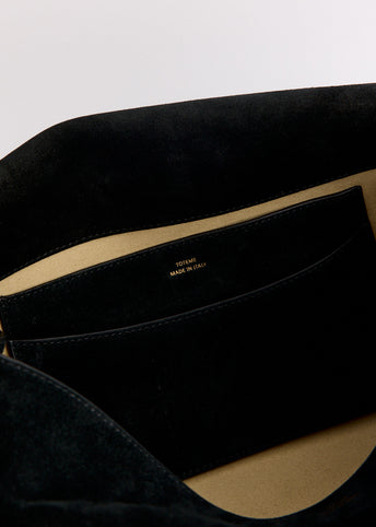 T-Lock Suede Top Handle Bag