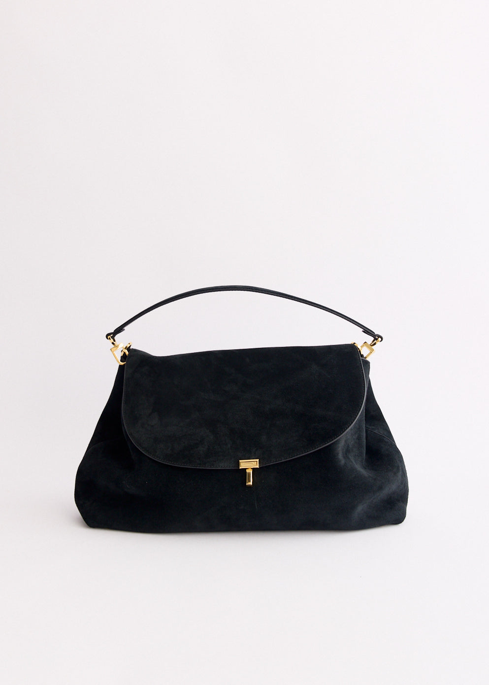 T-Lock Suede Top Handle Bag