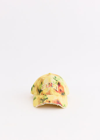 Washed Cotton Print Canvas Cap
