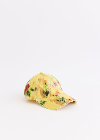 Washed Cotton Print Canvas Cap