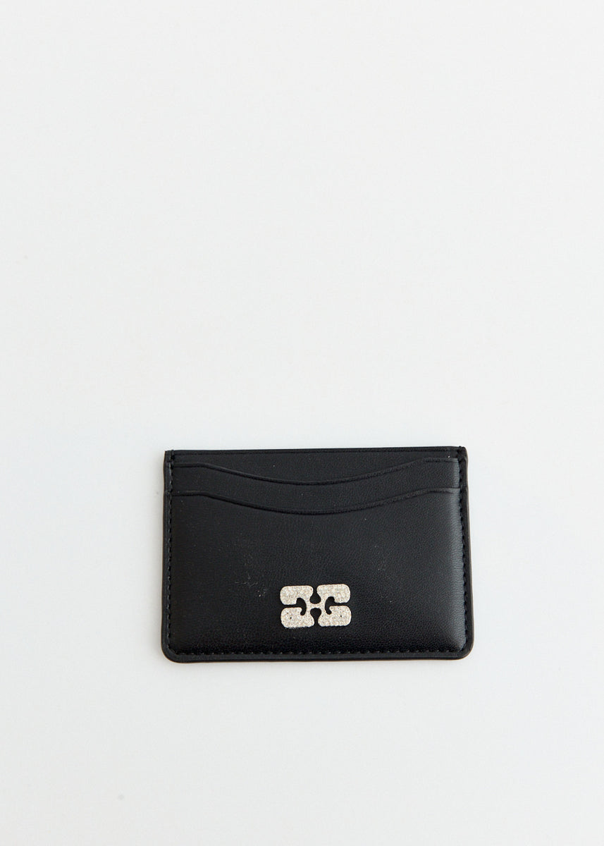 ★Ganni★ Ganibu Card Holder Black A6392099 A6392099SS25 Ganni Bou Card Holder