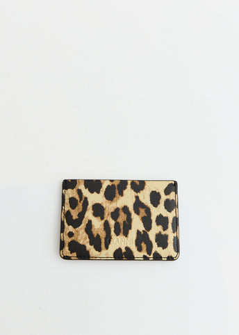 【関税込】 Leopard Printed GANNI Bou Card Holder With Flap GANNI Bou Card Holder With Flap Print (Leopard) – CNCPTS