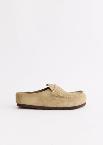 Naples Wrapped Taupe Suede Leather Regular Slides