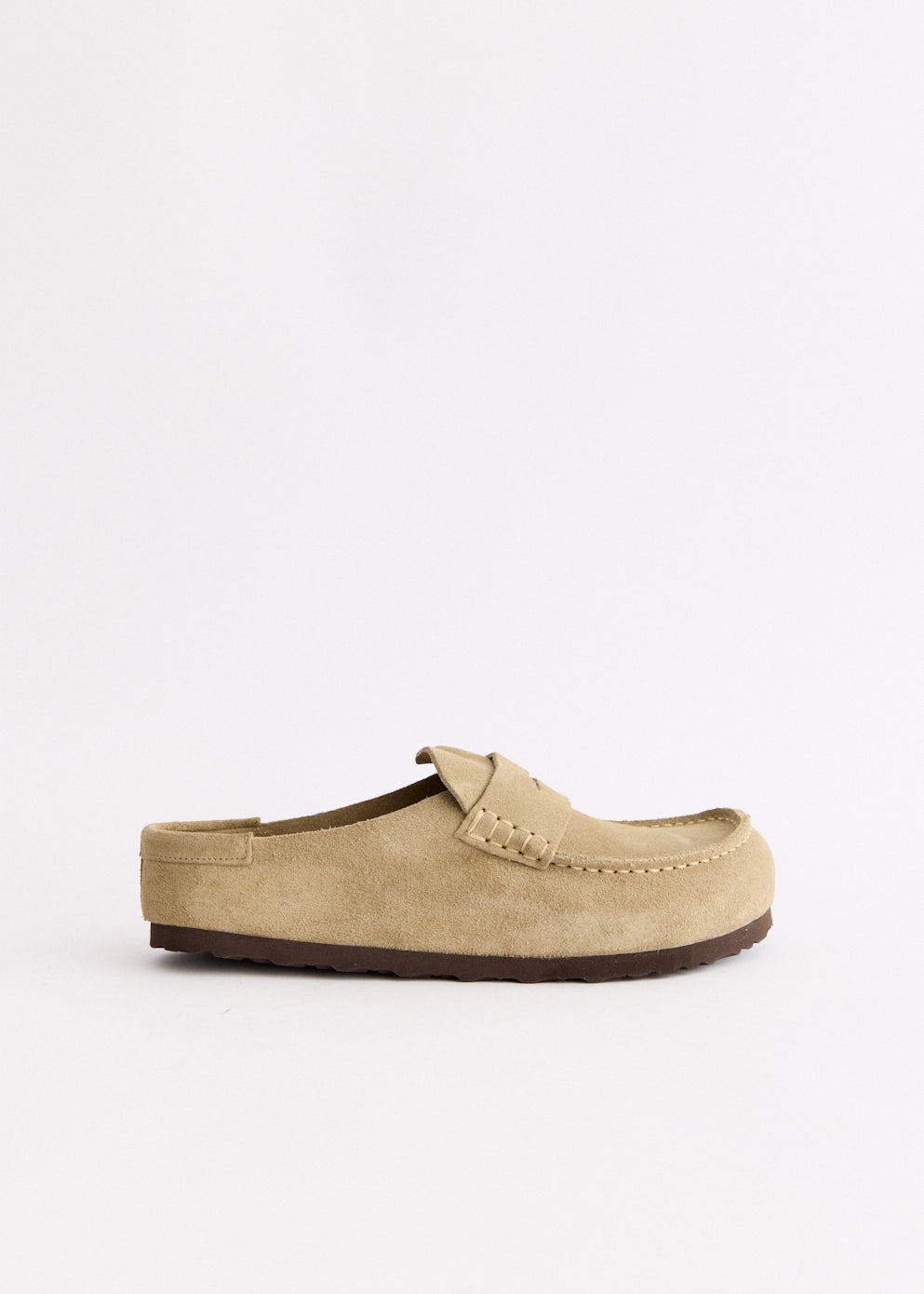 Naples Wrapped Taupe Suede Leather Regular Slides