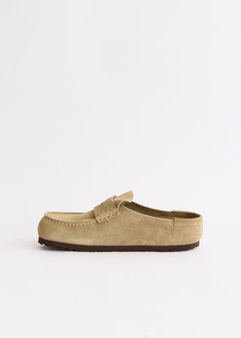 Naples Wrapped Taupe Suede Leather Regular Slides