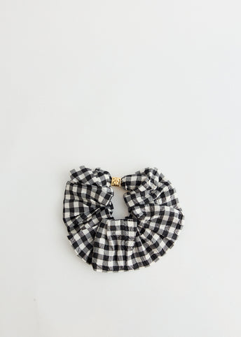 Crinkled Taffeta Check Scrunchie
