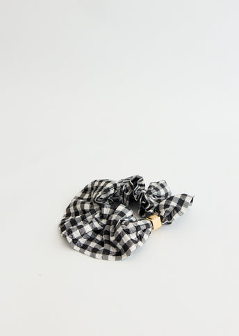 Crinkled Taffeta Check Scrunchie