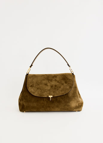 T-Lock Suede Satchel Bag
