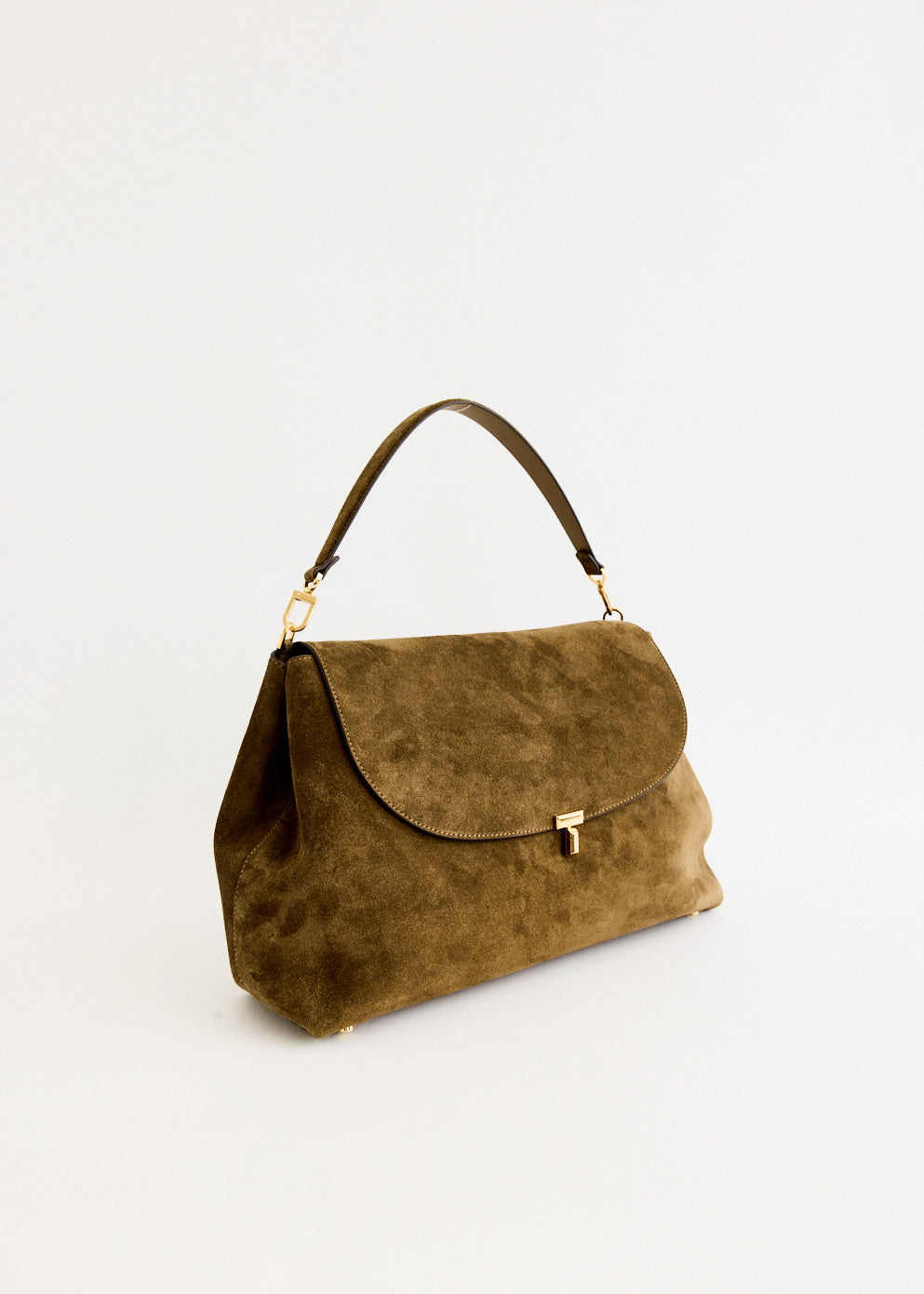 T-Lock Suede Satchel Bag