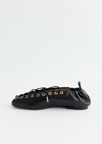 Eyelets Lace Up Ballerinas