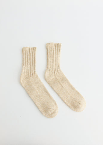 Cotton Silk Rib Socks