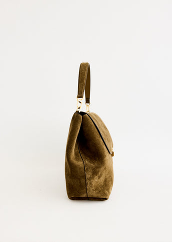 T-Lock Suede Satchel Bag