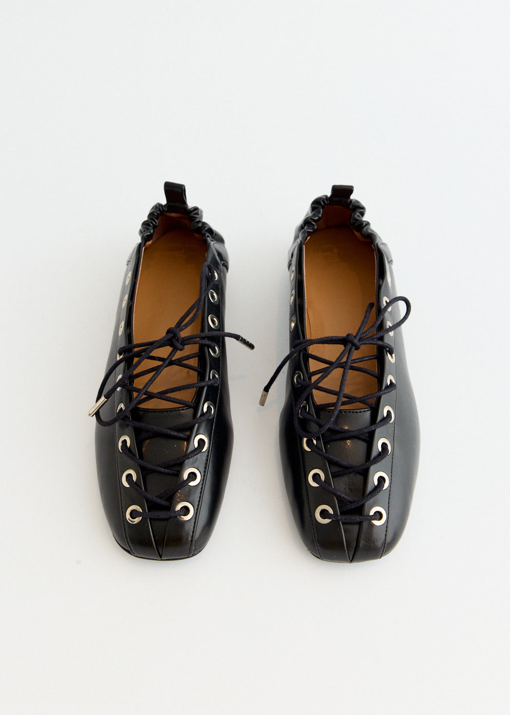 Eyelets Lace Up Ballerinas