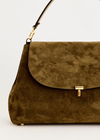 T-Lock Suede Satchel Bag