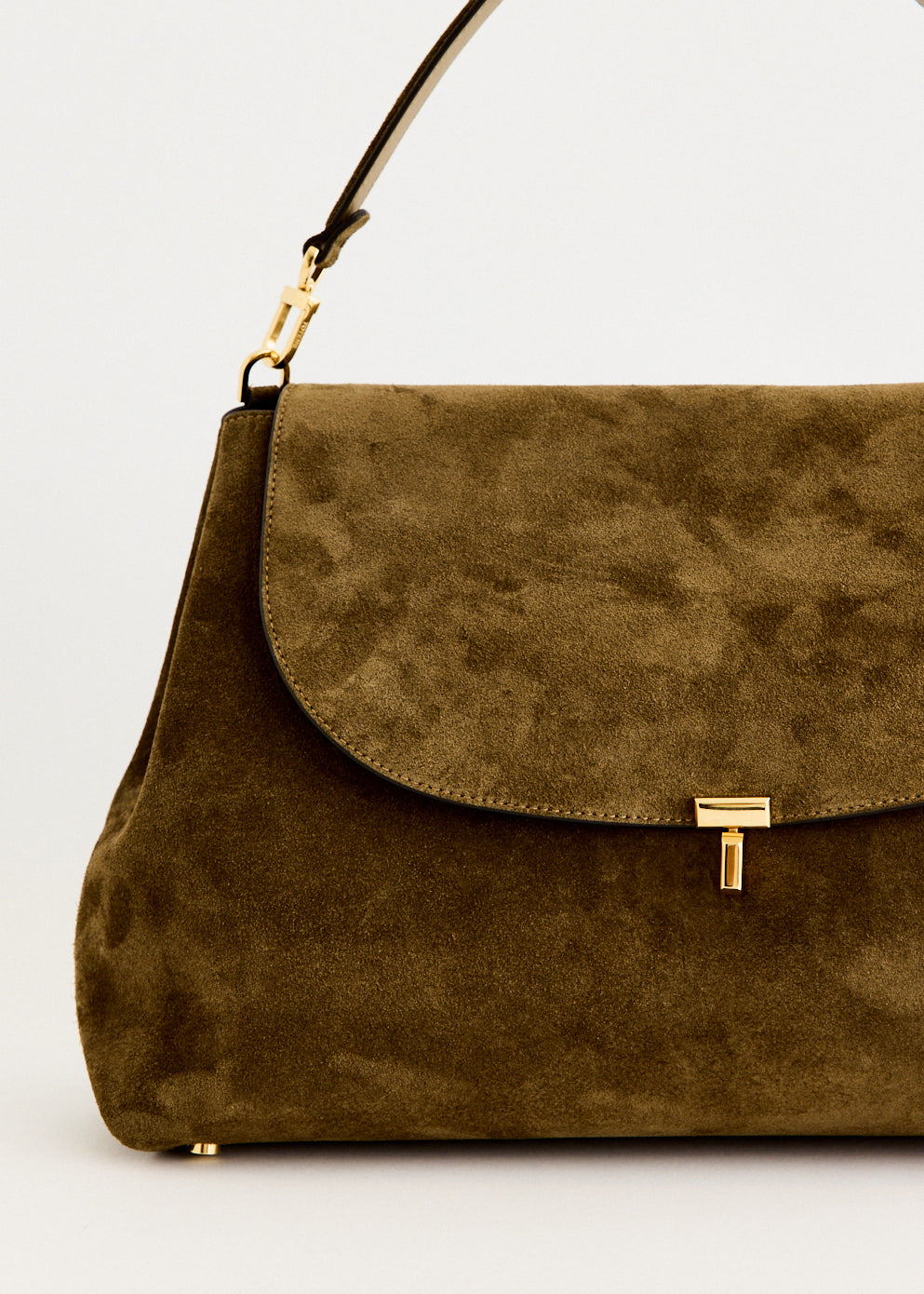 T-Lock Suede Satchel Bag