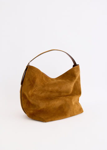 Suede Belted Tote Bag