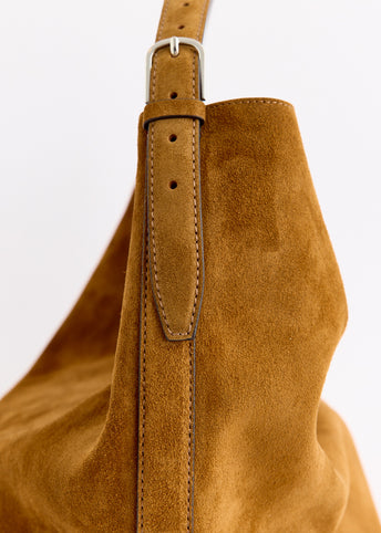 Suede Belted Tote Bag