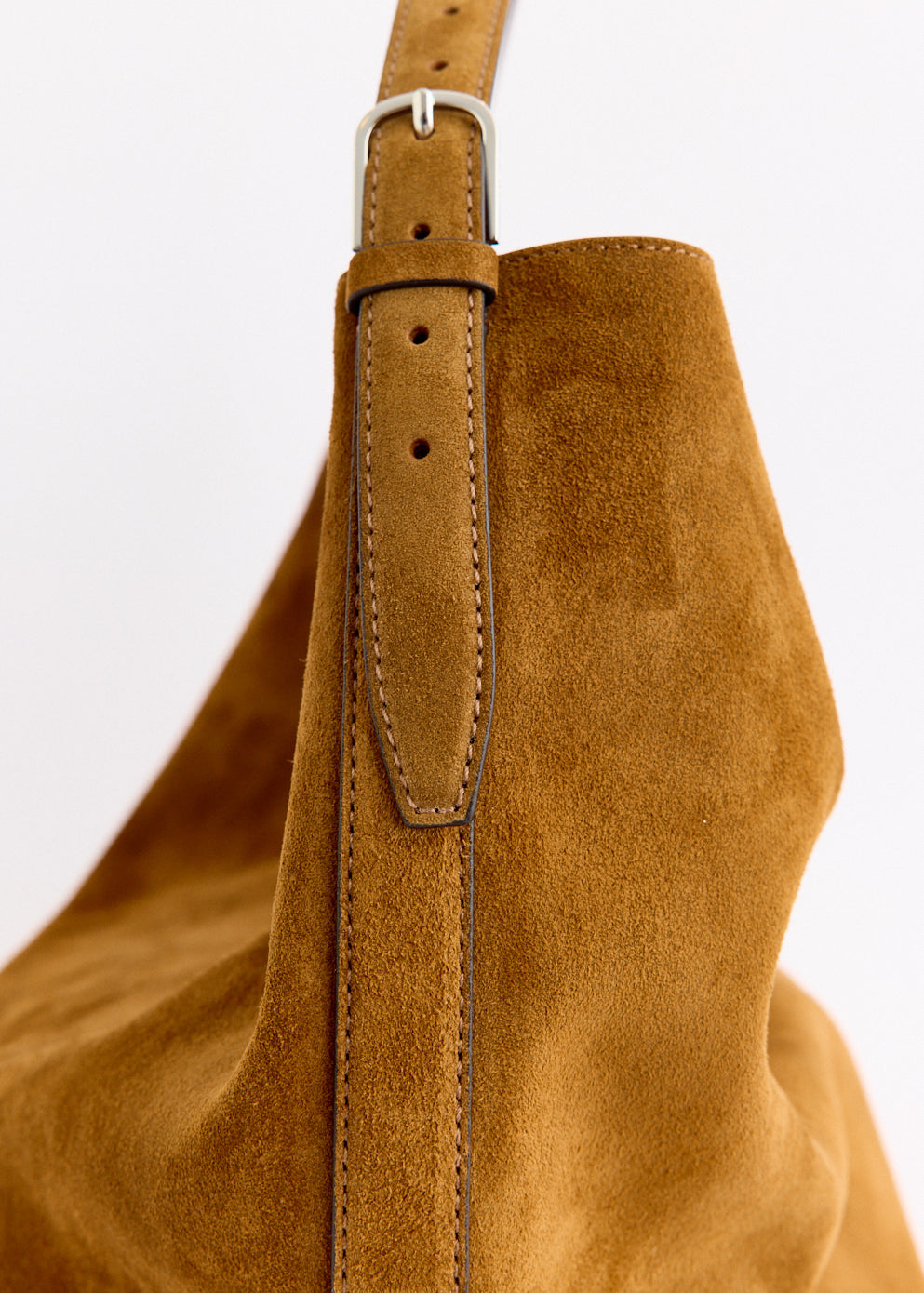 Suede Belted Tote Bag