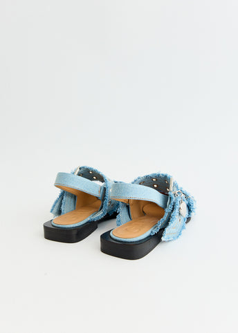 GANNI｜PUMPS(HEELS) (Denim Charms Feminine Buckle Baller Faded Denim Denim Charms Feminine Buckle Ballerinas | GANNI US