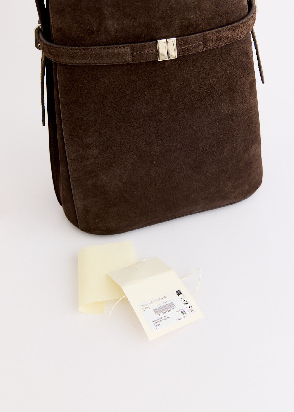 Belted Suede Bucket Bag