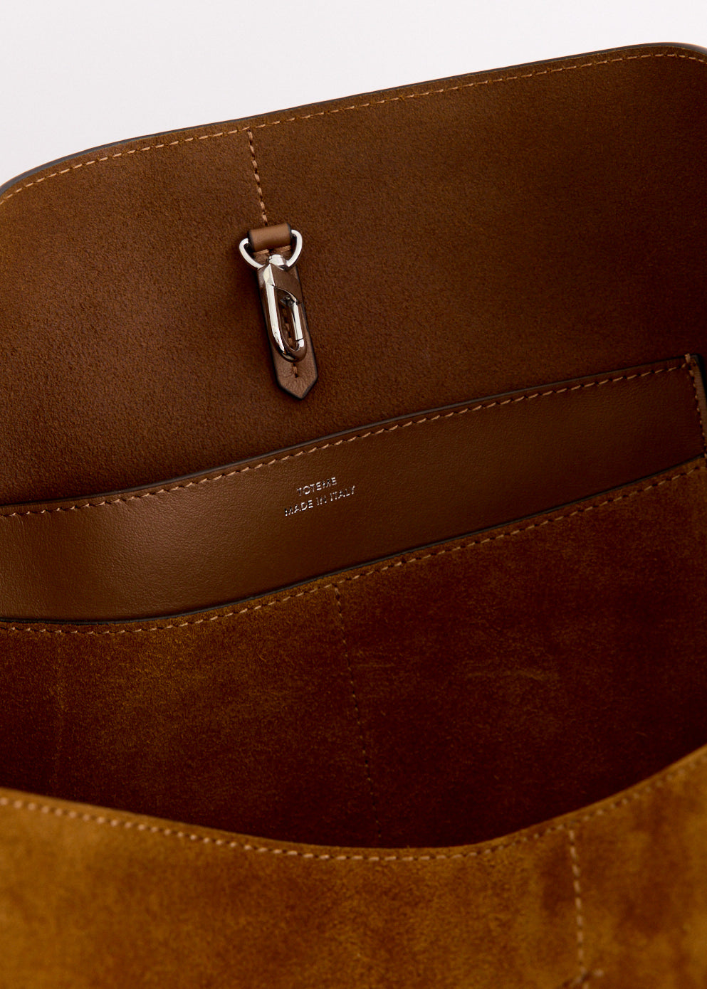 Suede Belted Tote Bag