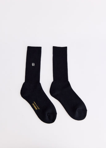 Cotton Pile Embroidered Logo Sock