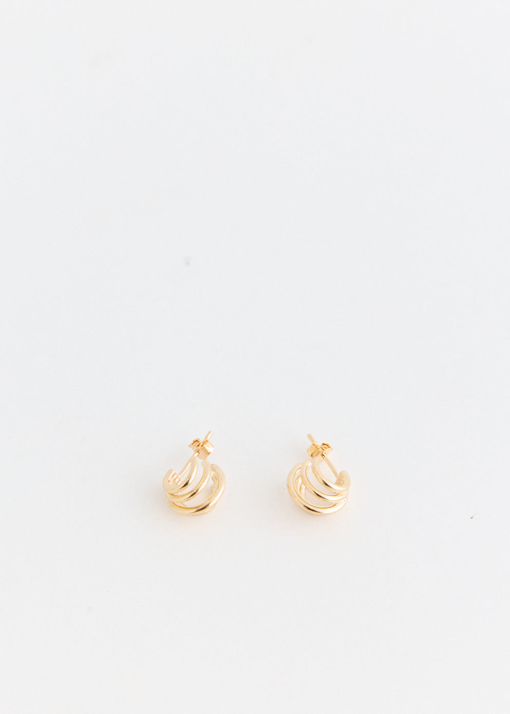 Layered Hoops Gold Plated Earrings
