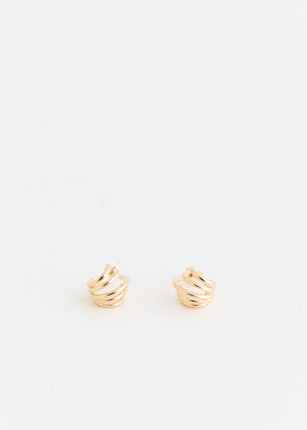 Layered Hoops Gold Plated Earrings