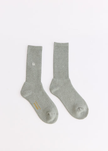 Cotton Pile Embroidered Logo Sock