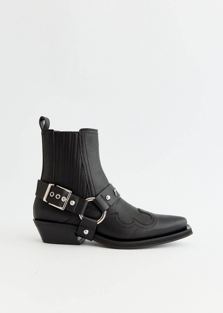 【 】Leather Cowboy Chelsea Boot 海外限定 LEATHER COWBOY CHELSEA BOOTS - BLACK | COS