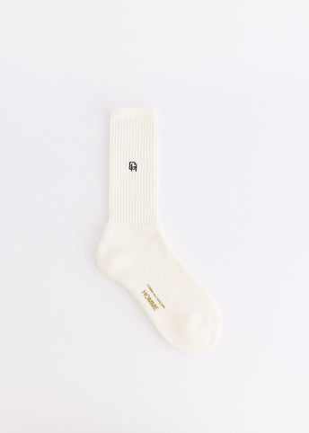 Cotton Pile Embroidered Logo Sock
