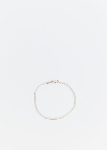 Flat Snake Chain Silver Bracelet