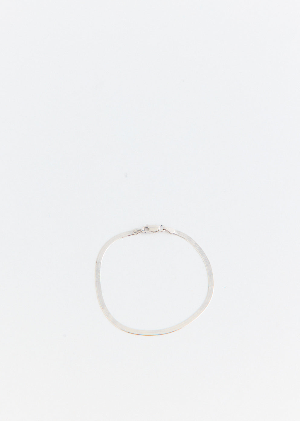 Flat Snake Chain Silver Bracelet
